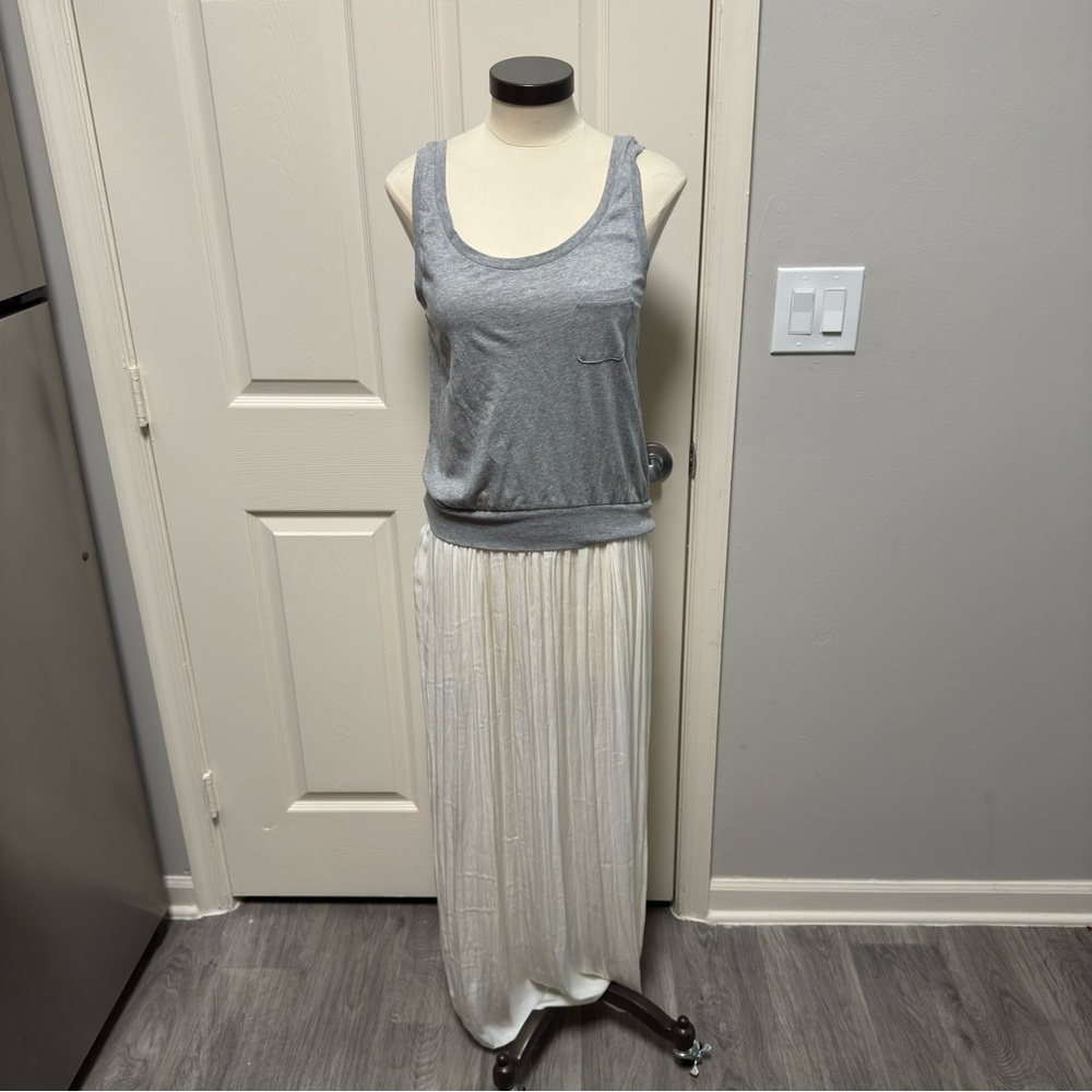 United Colors of Benetton Maxi Dress Gray/Cream Small